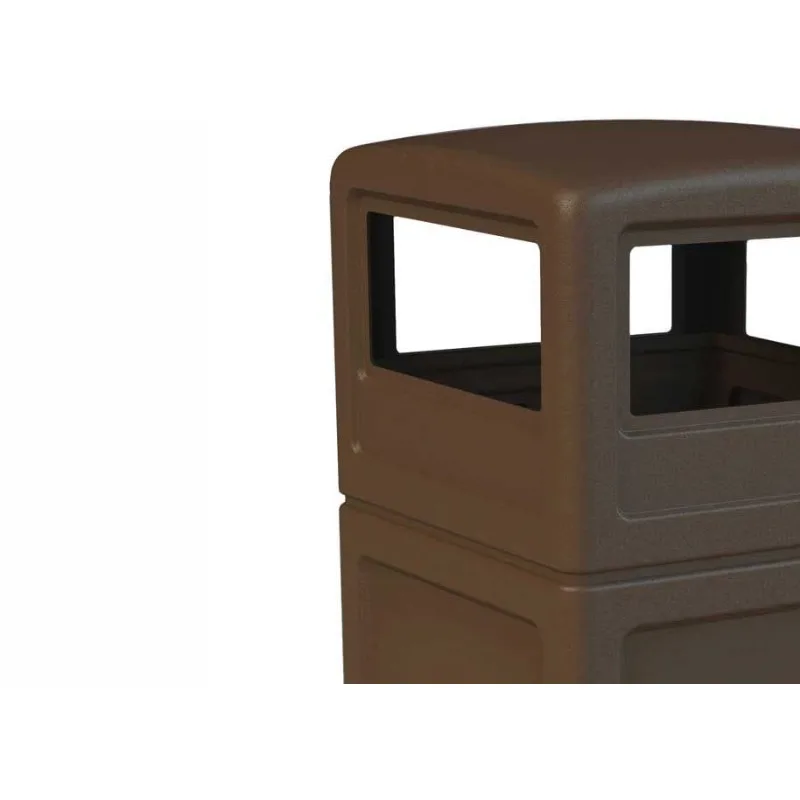 42 Gallon Square Waste Container with Dome Lid Brown The Ideal Indoor or Outdoor Solution for Any Business Yard Waste Bins