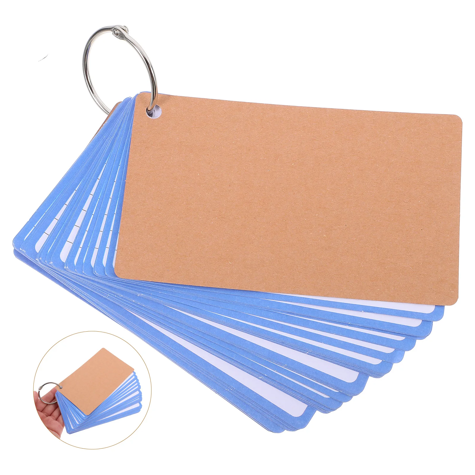 

6 Pcs Word Card Note Book Blank Index Cards American Style Blue Paper Diy Flashcards