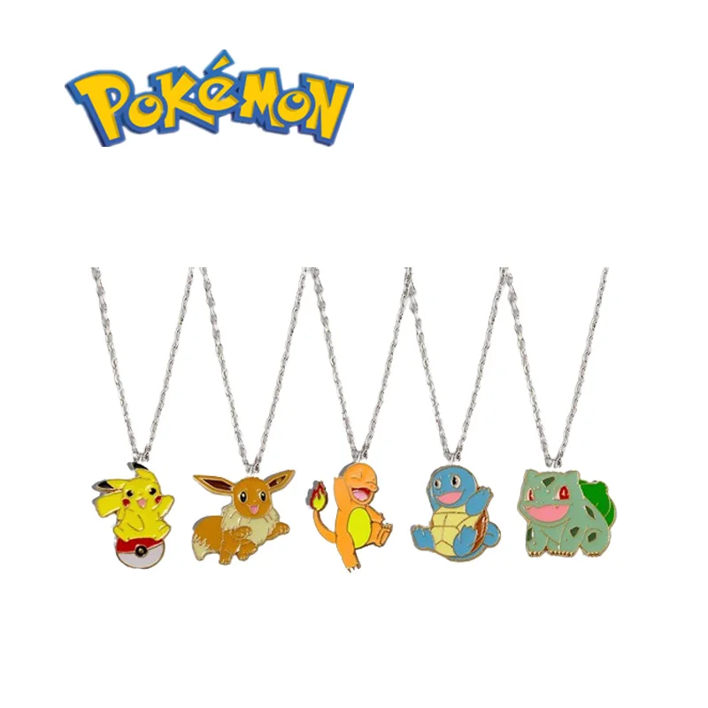 Pikachu Pokemon Series Peripheral Model Cute Squirtle Bulbasaur 70CM Necklace Girl Birthday Present Clothing Accessories