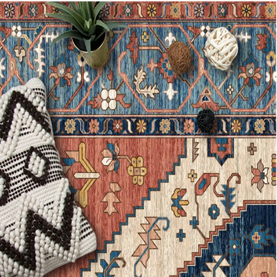 Indoor Door Mat Retro Indoor Floor Mat, Non Slip Front Door Rug Soft Quick Absorbent Entrance Doormats, Dust Dirt Resist Eco-Fri