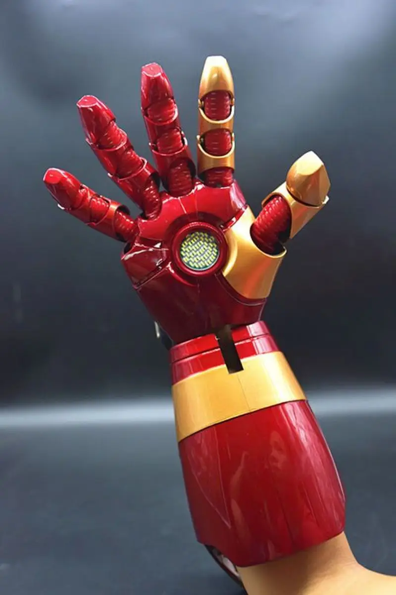 NEW Iron Man Mk43 1:1 Avengers Marvel Iron Man Glowing Arm Gloves Cosplay Performance Props Wearable Figure Toys Dolls Gift