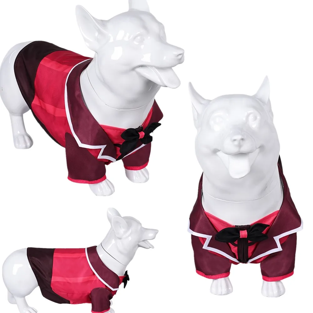 Alastor-ropa de perro para mascotas, disfraz de Anime de dibujos animados para Hotel, abrigo, trajes de fiesta de Carnaval de Halloween, traje de capa de Roleplay