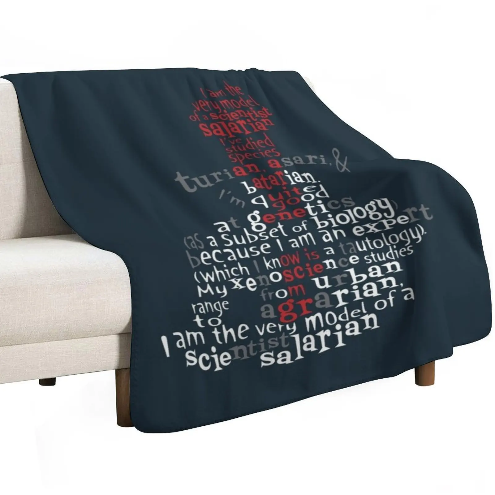 Scientist Salarian (no borders version) Throw Blanket Plush manga Winter beds Flannel Vintage Custom Blankets