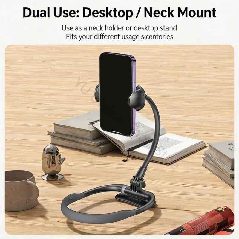 96BA Hands Easy Neck Phone Stand Biegbarer Telefonständer zum Ansehen und Streamen Bett – Detail 3