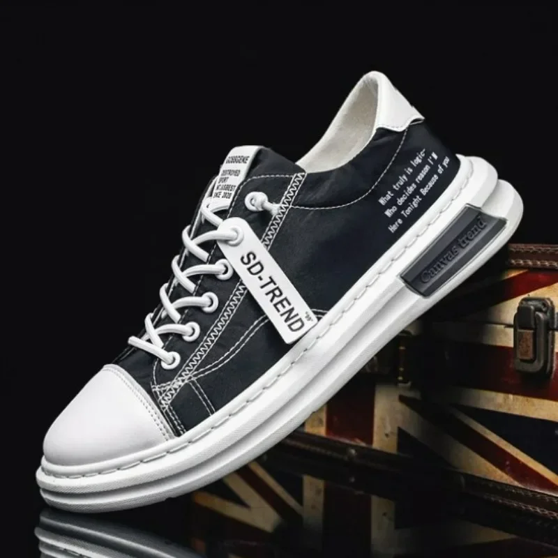 

Men's Shoes Canvas Shoe Summer Breathable Comfortable Men Sneakers Casual Walking Flats Lace-up Trendy Man Vulcanized Shoes 2025