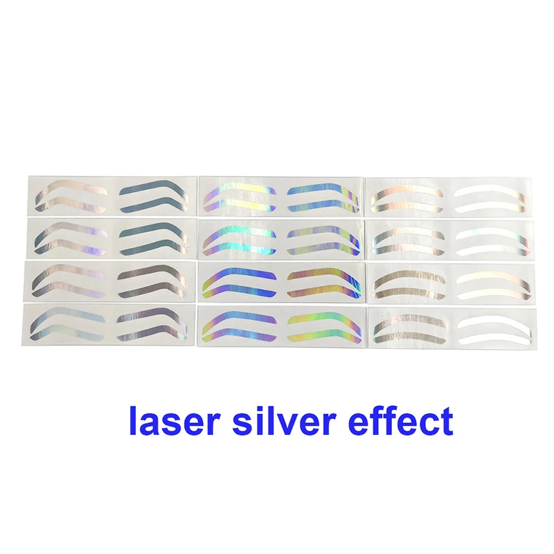 12pcs/bag Disposable Brow Shape Tape for Airbrush Machine Brow Mapping Guide Microblading Eyebrow Auxiliary Sticker Makeup Tool