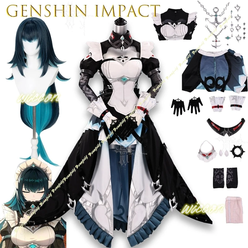 Costume de Danica Cos, tenue de Snezhnaya, servante royale, costume de jeu d'anime pour fête de BD, jeu de rôle, Halloween, costume Genshin Impact