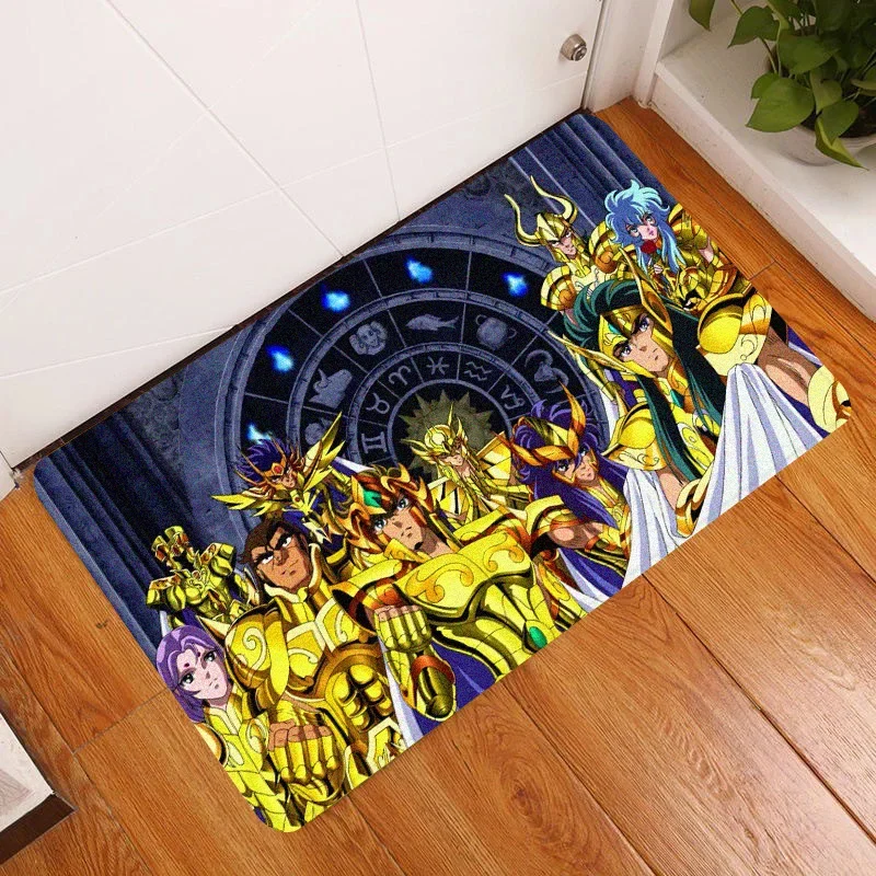 Bathroom Mat Set Saint Seiya Kitchen Mat Toilet Mat Hallway Children Room Mat Absorbent Carpet Anti-slip Entrance Door Foot Mat