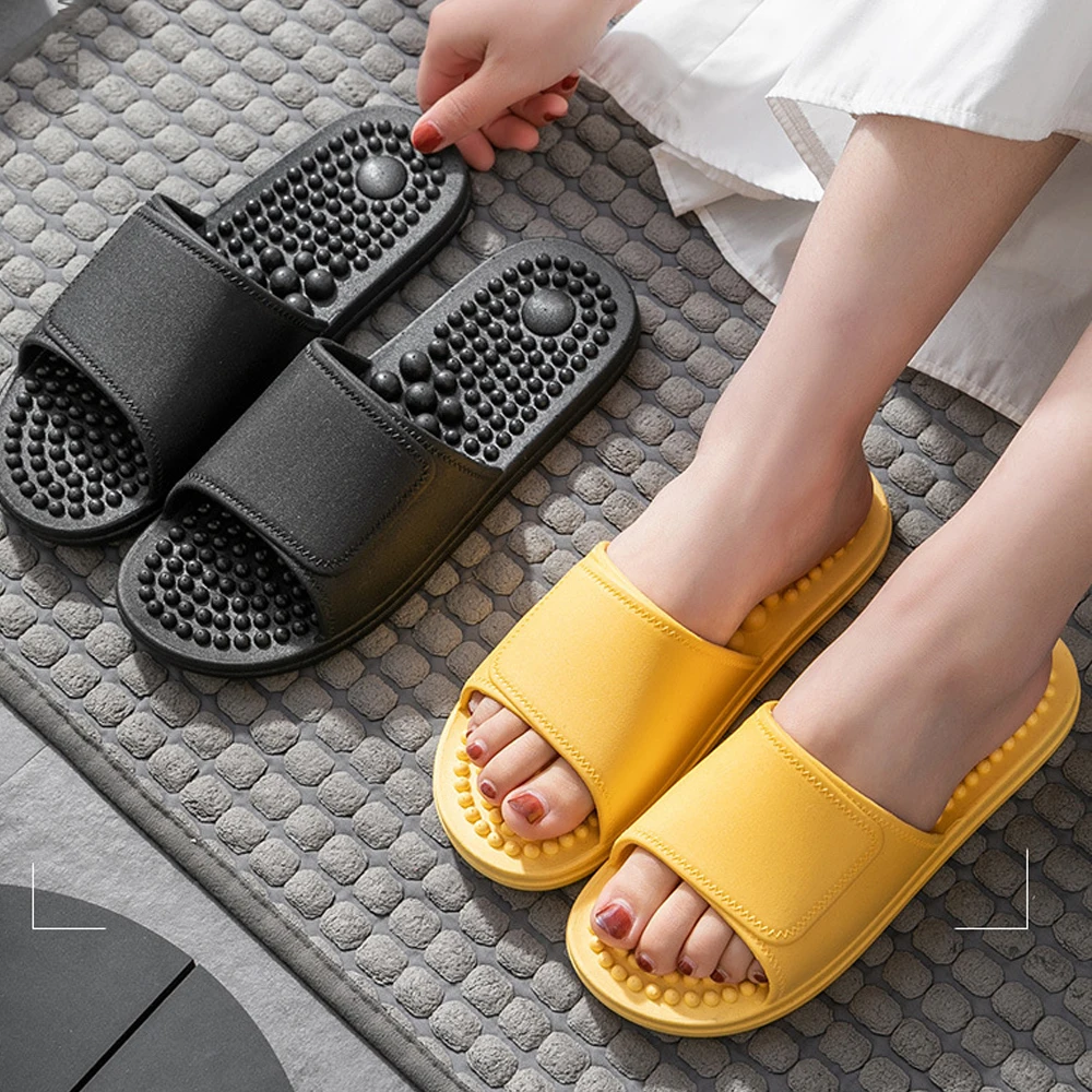 Slippers Female Summer Indoor Home Bathroom Bath Soft Bottom Non-slip Couple Men Massage Sandals Shoes