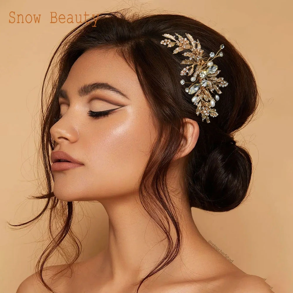 Peigne à cheveux de mariage fait à la main avec biscuits, accessoires pour mariées, pinces argentées et dorées, mariées et demoiselle d'honneur, A83