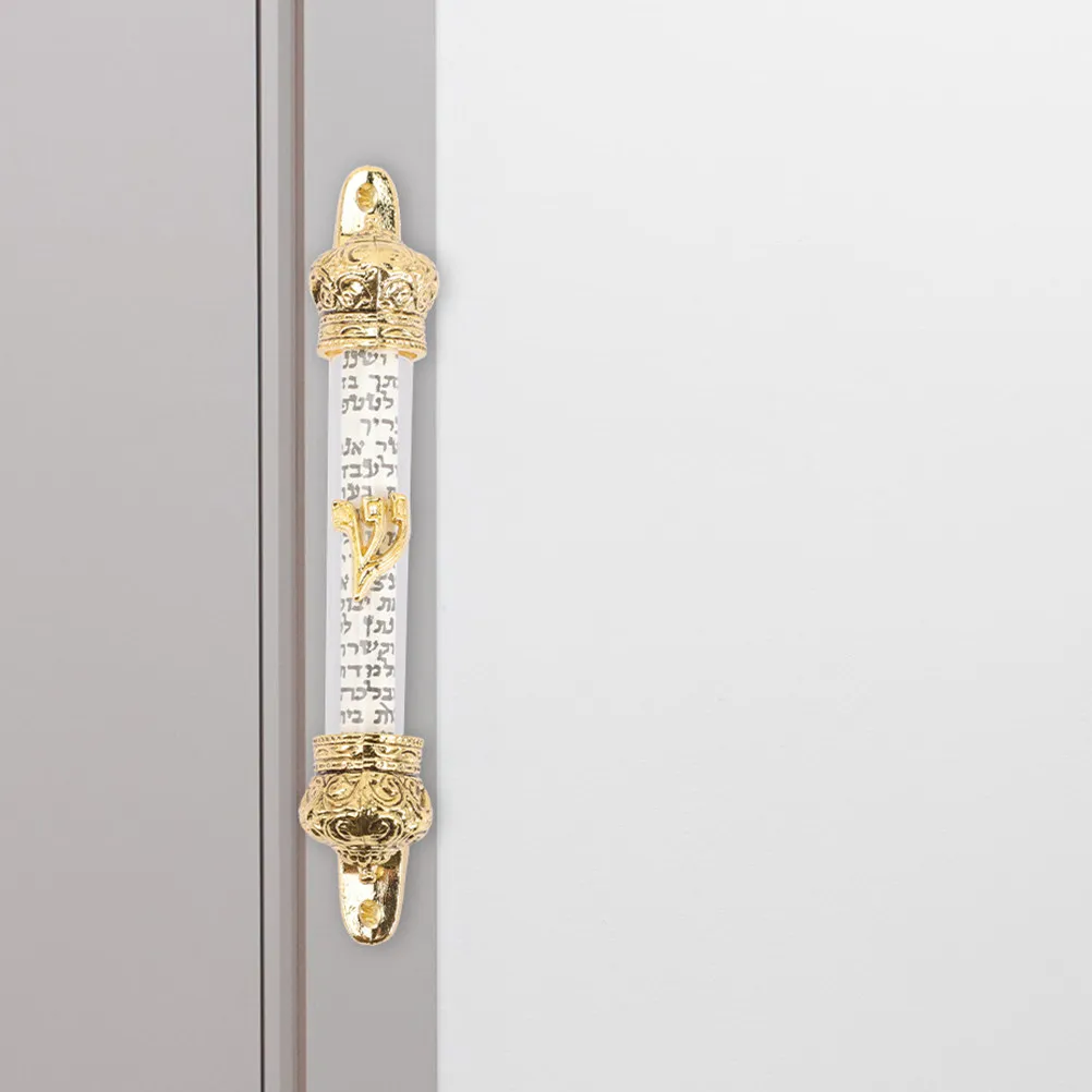 2Pcs Bible Doorpost Crown Mezuzah Metal Home Door Mezuzah Religious Jewish Decor Gift Round Edge Safe Design Door Side Mount