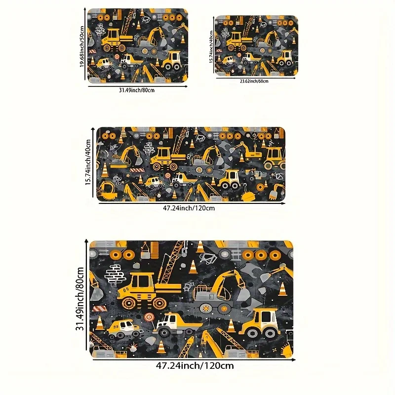 VIKAMA Excavator Carpet Car Mat Door Mat Machine Washable Soft Carpet Kitchen Rug  Rug For Bedroom Carpet For Living Room Home