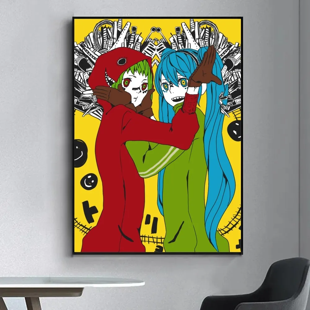 ملصق أنيمي Vocaloid vatoryoshka عتيق ، ملصق حائط فاخر لغرفة المعيشة والبار ، لوحة زخرفية ، منتصف