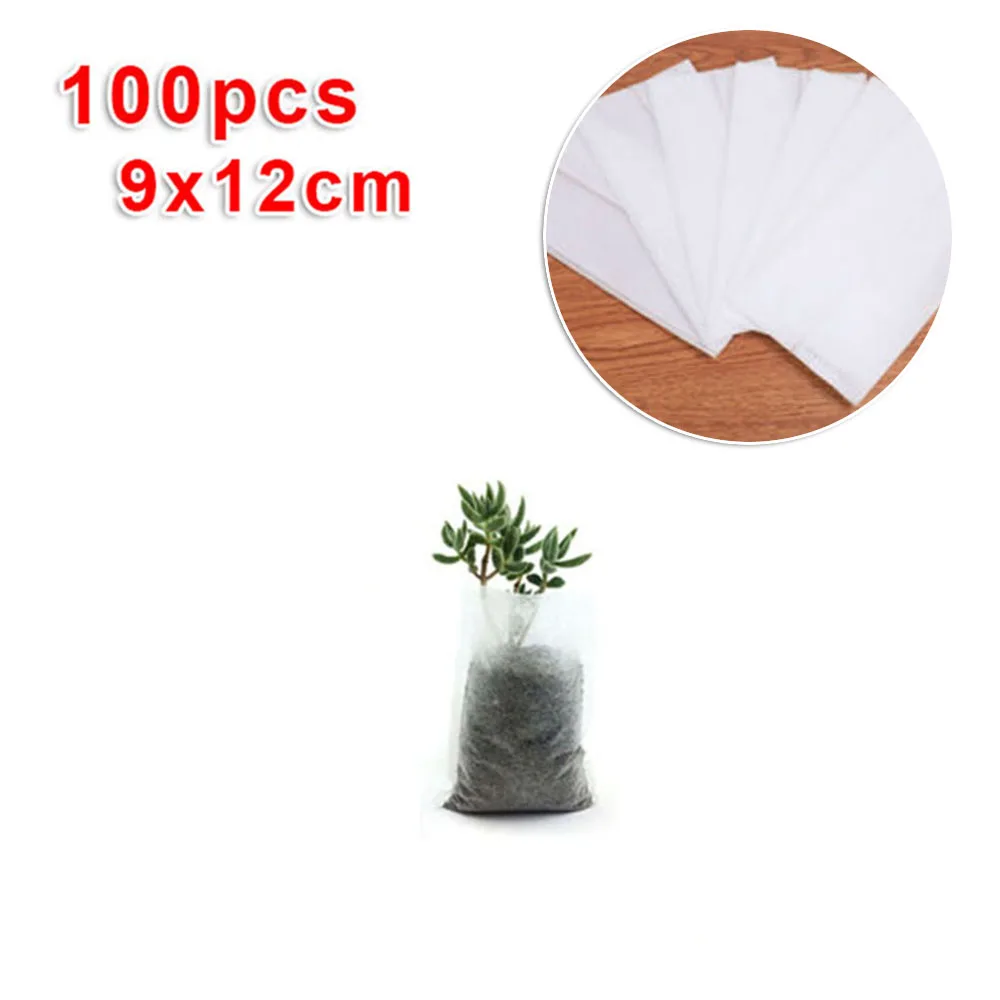 Useful Accessories Tree Planting Bag 100pcs Biodegradable Container Non-Woven Nursery Outdoor Plant Growth Supplies Tool