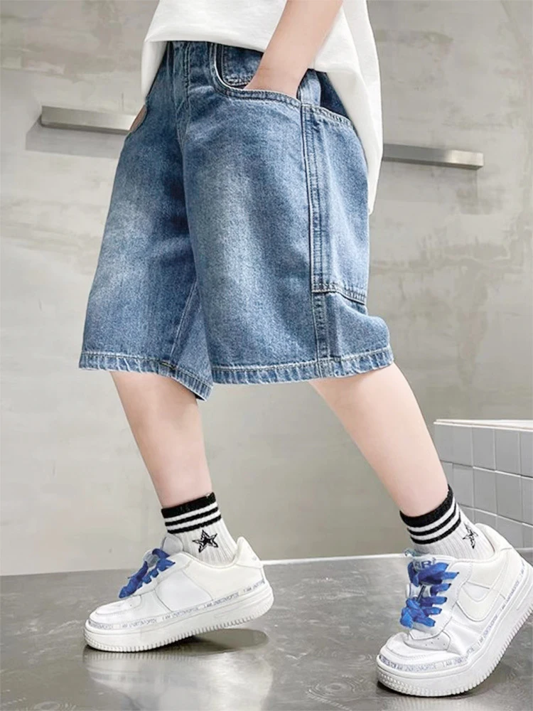 

IENENS Kids Fashion Baby Boys Summer Denim Shorts Pants Jeasn Clothes Children Boy Casual Elastic Waist Short Trousers Clothing