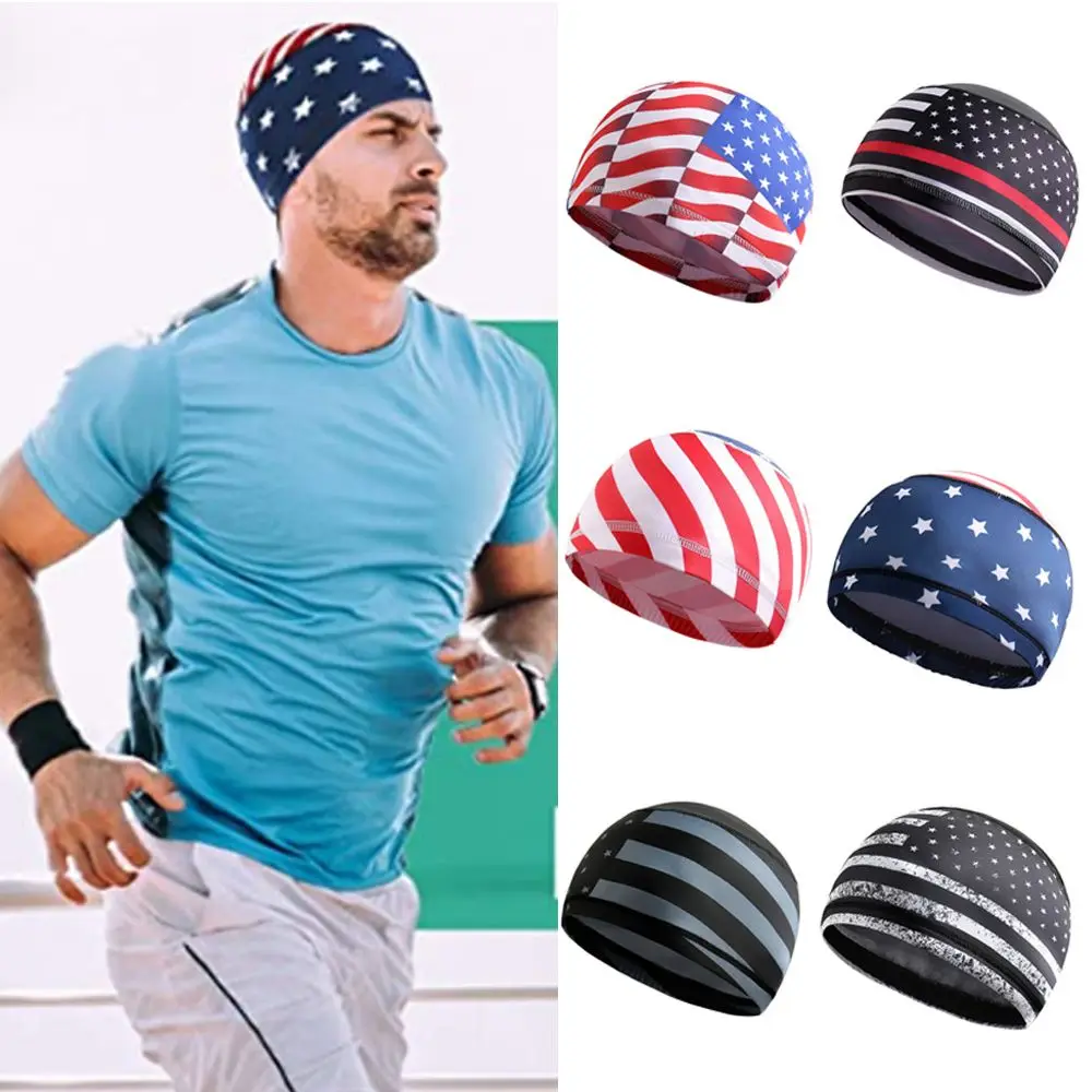 Dome Portable Pirate Hat Sports Cloth Breathable Helmet Liner Beanie Flag Print Cycling Hat