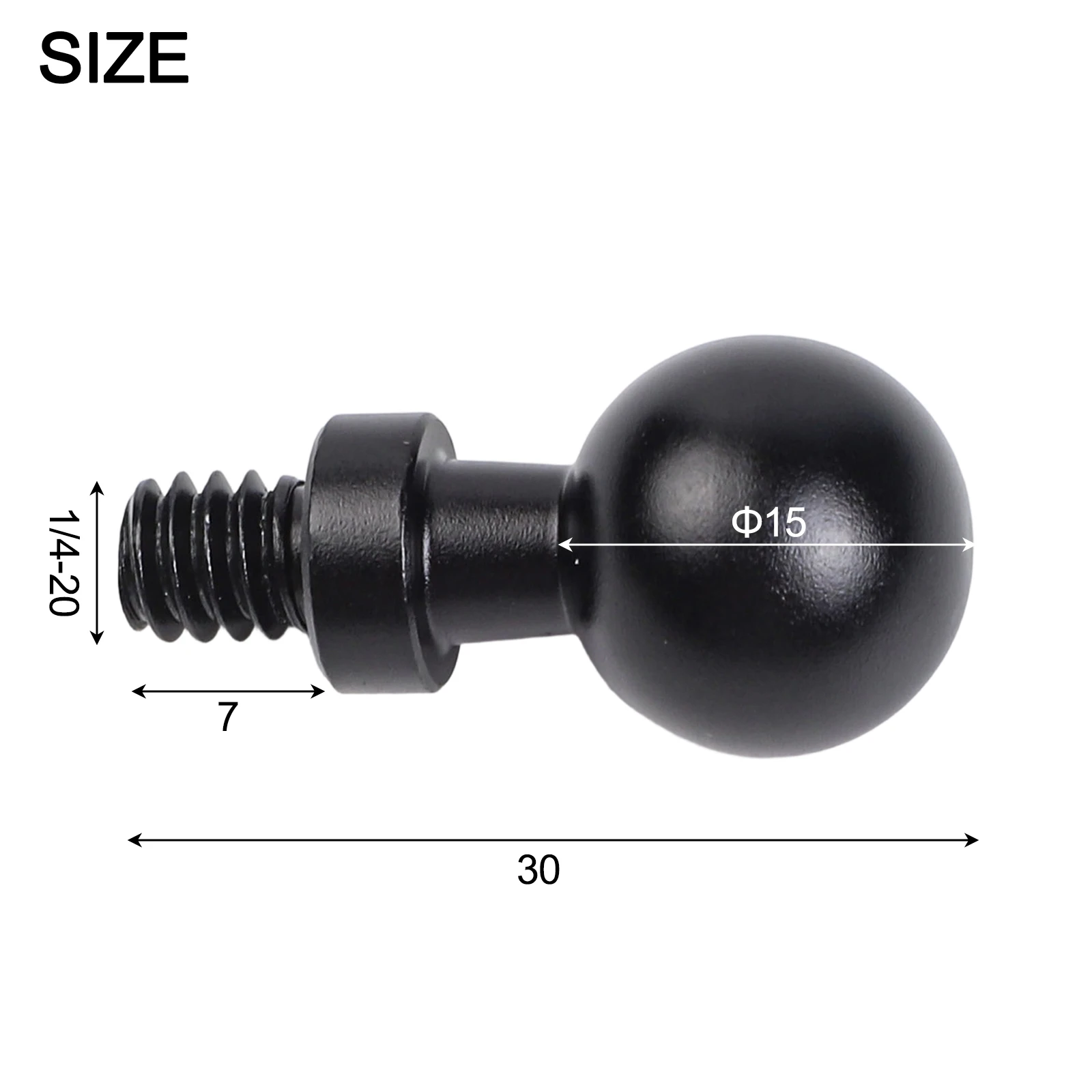 20mm Ball Adapter 14-20 Thread 360 Degree Scratch Resistant Camera Screw Photography Accessory Lightweight Metal Material