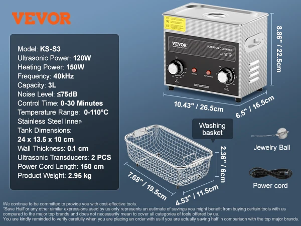 SucceBuy 2/3/6/10/15/30L Ultrasone reiniger met verwarming Timer voor laboratoriumgereedschap Metalen onderdelen Carburateur Messing Auto-onderdelen Motoronderdelen
