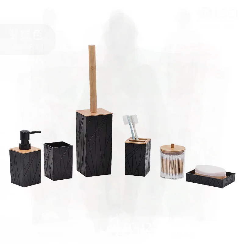 

Designer Creative Acrylic Bathroom Set - Four/Five/Six-Piece Wash Suit Home Accessories in Multiple Colors Stainless Steel