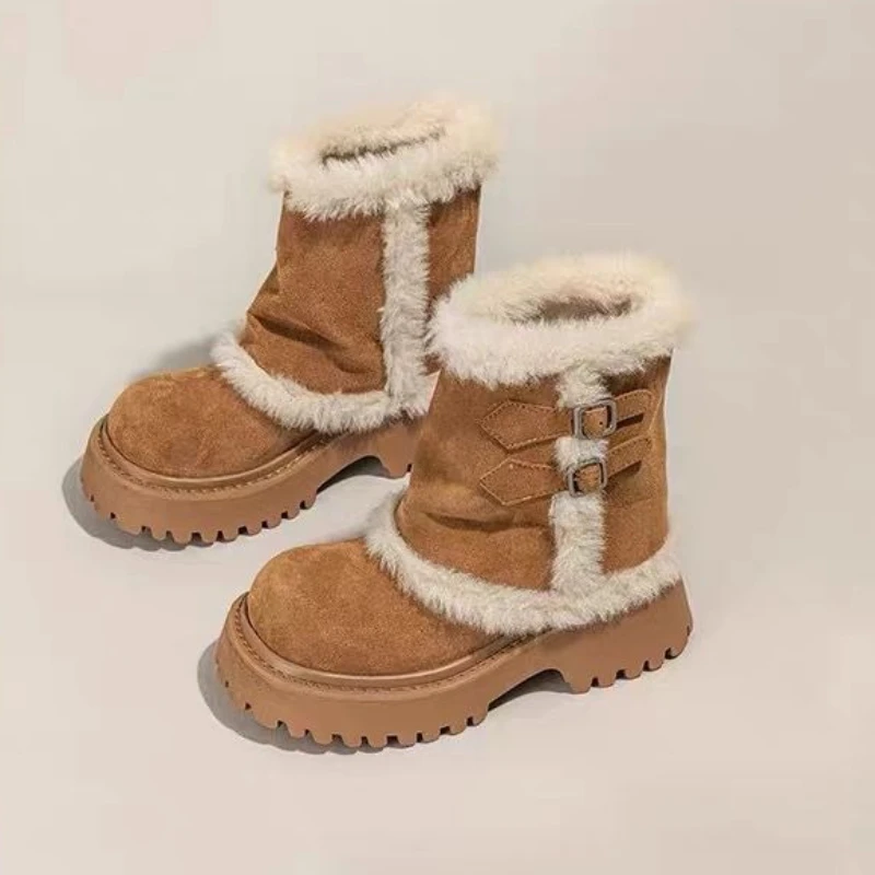 

Women Snow Boots Suede Fur Shoes Platform Warm Casual Sport Shoes Fashion Winter New 2025 Woman Sneakers Cozy Shoes Mujer Botas