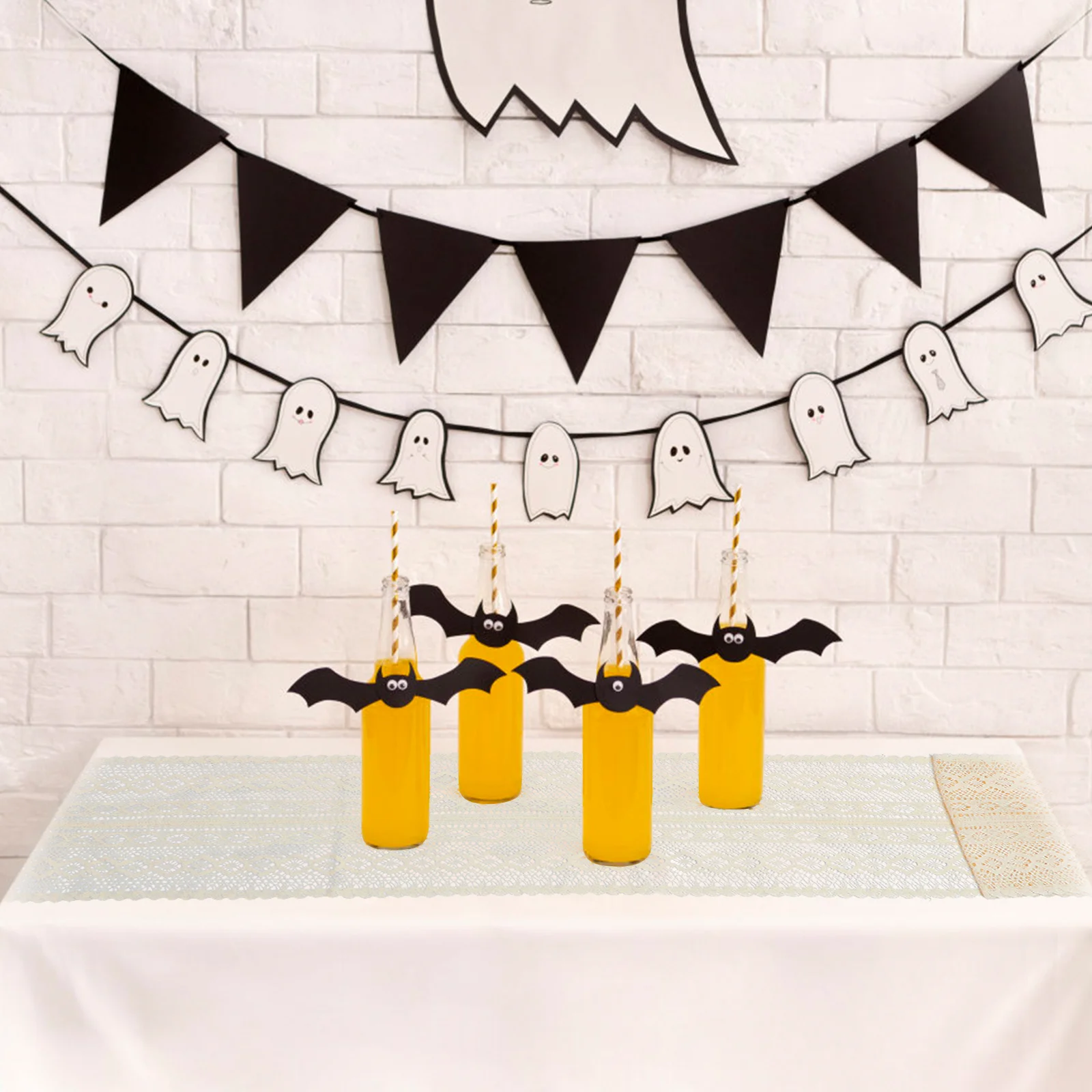 

1Pcs Knitted Table Runner Festive Decorative Table Cover Premium Crochet Hollowed Design with Tassel Edge for Valentine's Day