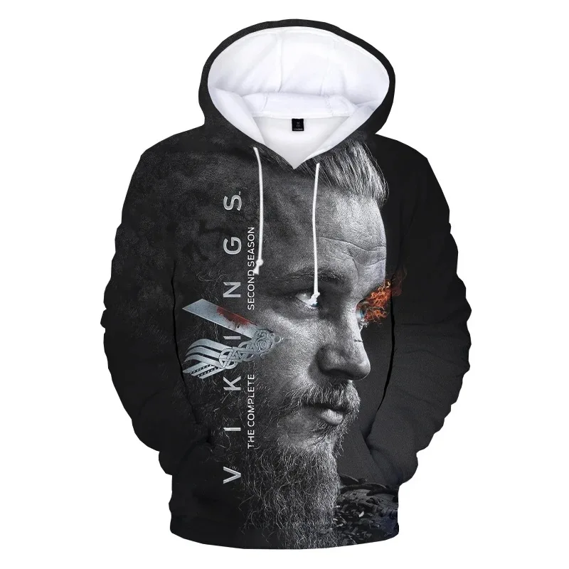 2024 Vikings Ragnar Lothbrok 3D 3D Hoodie Pullovers Sweatshirt Round Neck 3D Hoodie Pullover Men/women Pullovers Boys/girls Stre