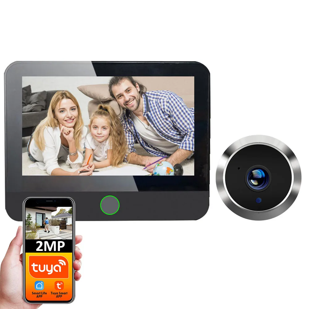 Mini 1080P Tuya Smart Life Home Digital Doorbell Viewer Peepholes Door Camera Eye WiFi  IR Night Vision with 4.3 Inch Monitor