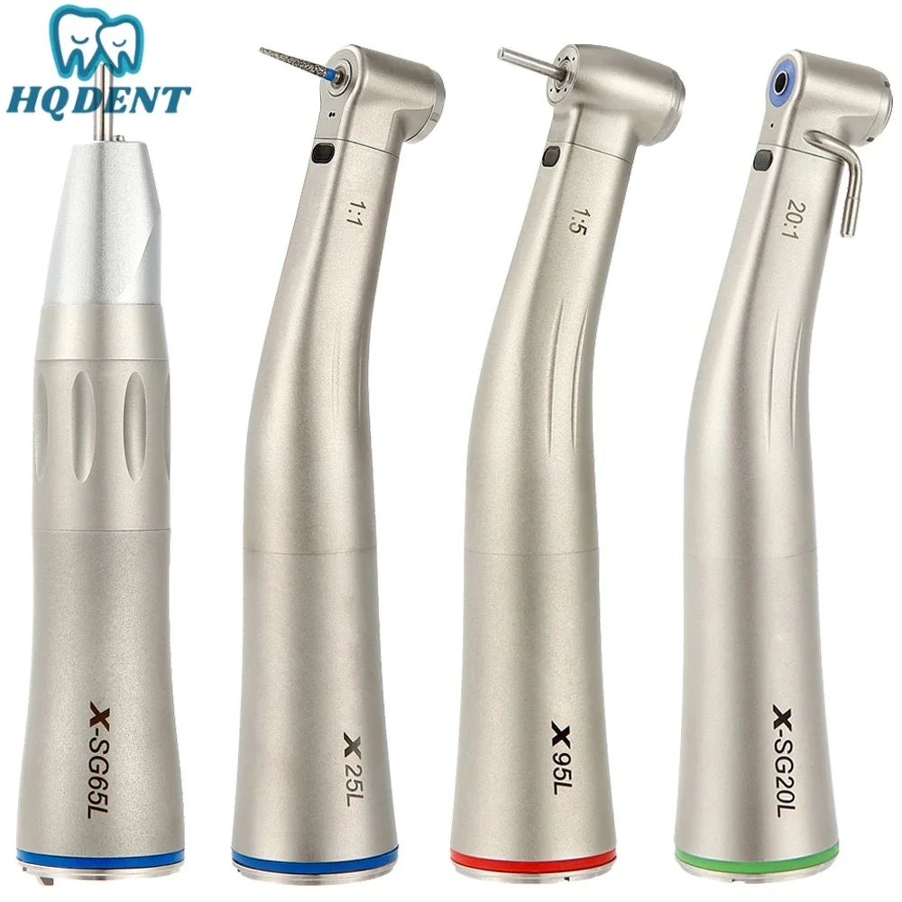 dentistry Contra Angle Low Speed Handpiece 1:1/1:5/20:1 Fiber Optic Straight Contra Angle X25L/X95L Style Air Turbine dental