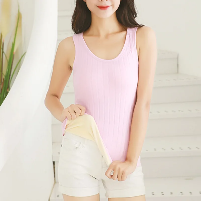 Thermal Shirt Women Sleeveless Elastic Velvet Vest Women Thermal Top Sling Warm Underwear Women Soft thermo shirt women Sexy