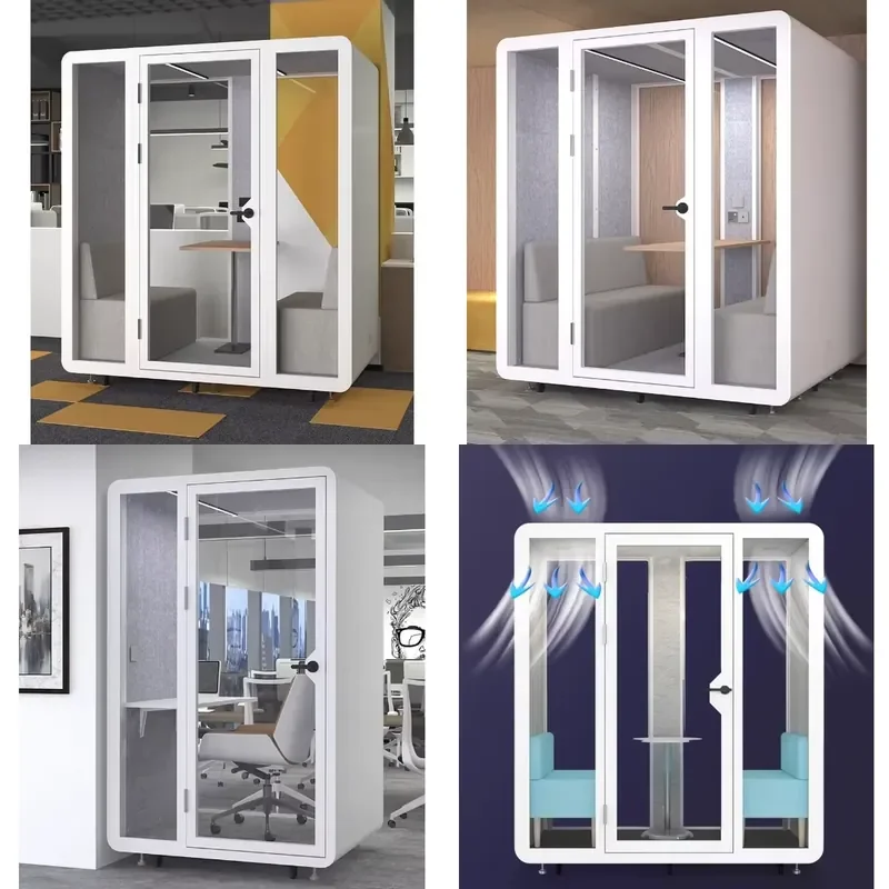 Modern Soundproof Office Booth Acoustic Pod for Meeting Room Studio Music Private Space Live Streaming Privacy