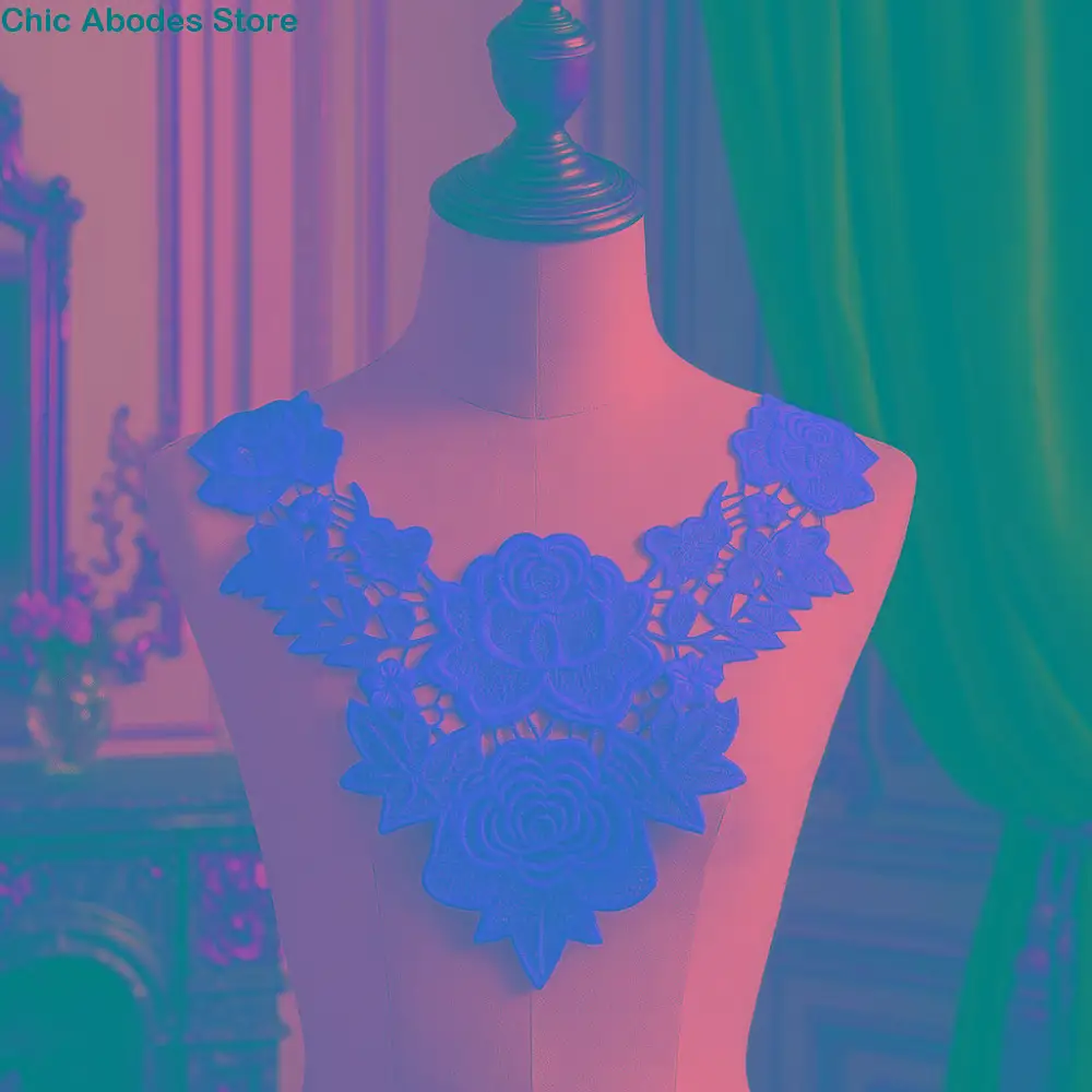 

6PCS Elegant Embroidered Collar Fashion Hollow Out Pattern Hollow Out Lace Collar Polyester Chic False Collar Shawl