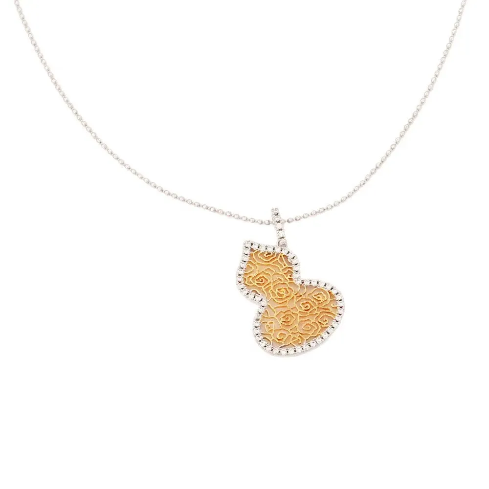 

Fashionable new hollowed out gourd auspicious cloud necklace suitable for ladies' anniversary jewelry gifts