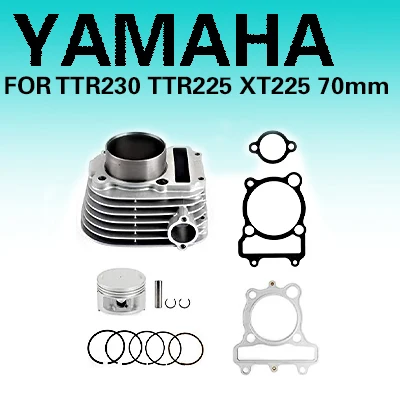 70mm 225cc Kit de cilindro de motor de motocicleta juntas de anillos de pistón nuevo cilindro de motor para YAMAHA TTR225 XT225 TTR230 1992-2016