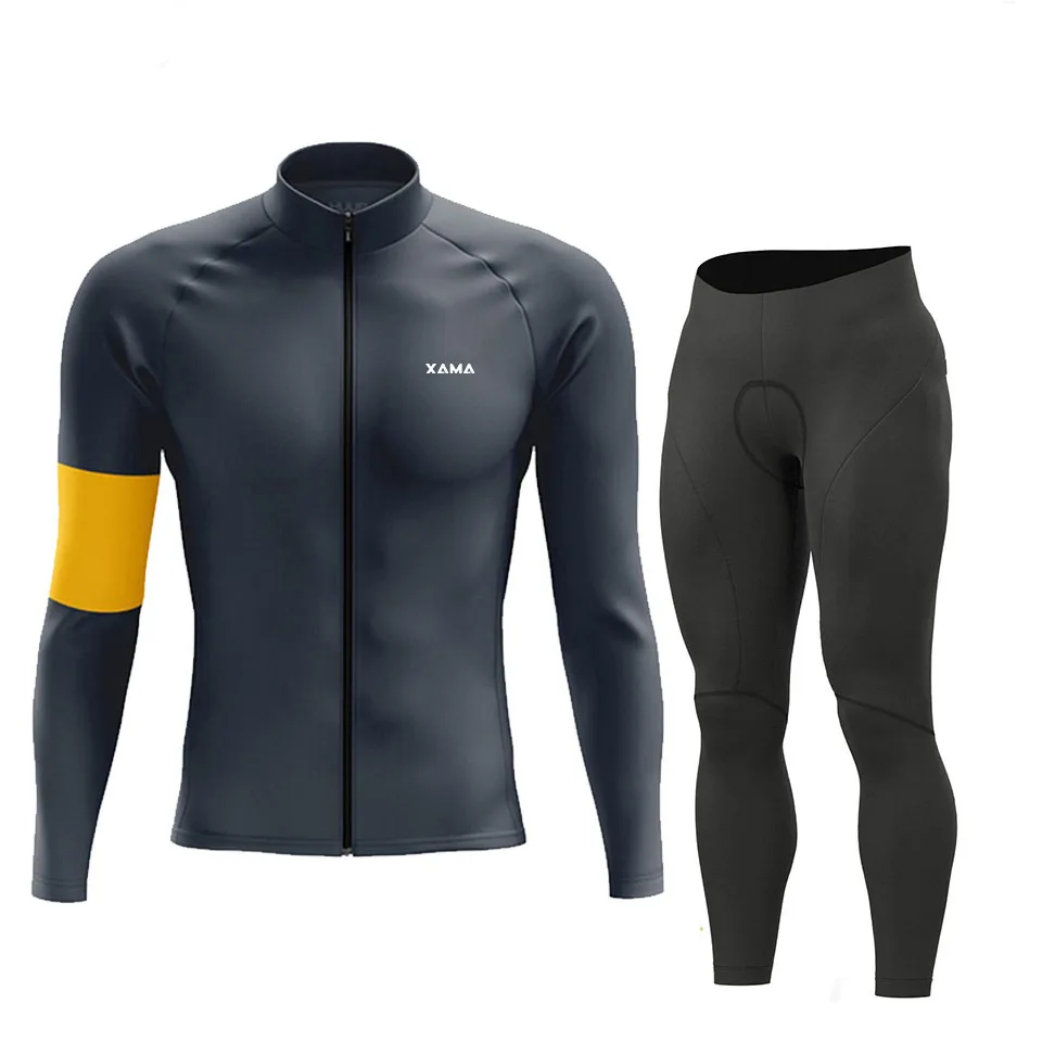 بلوزات XAMA للخريف لركوب الدراجات، سراويل جيب، ملابس Ropa Ciclismo لركوب الدراجات MTB، بدلات ركوب الدراجات على الطرق، ركوب الدراجات بأكمام طويلة للرجال