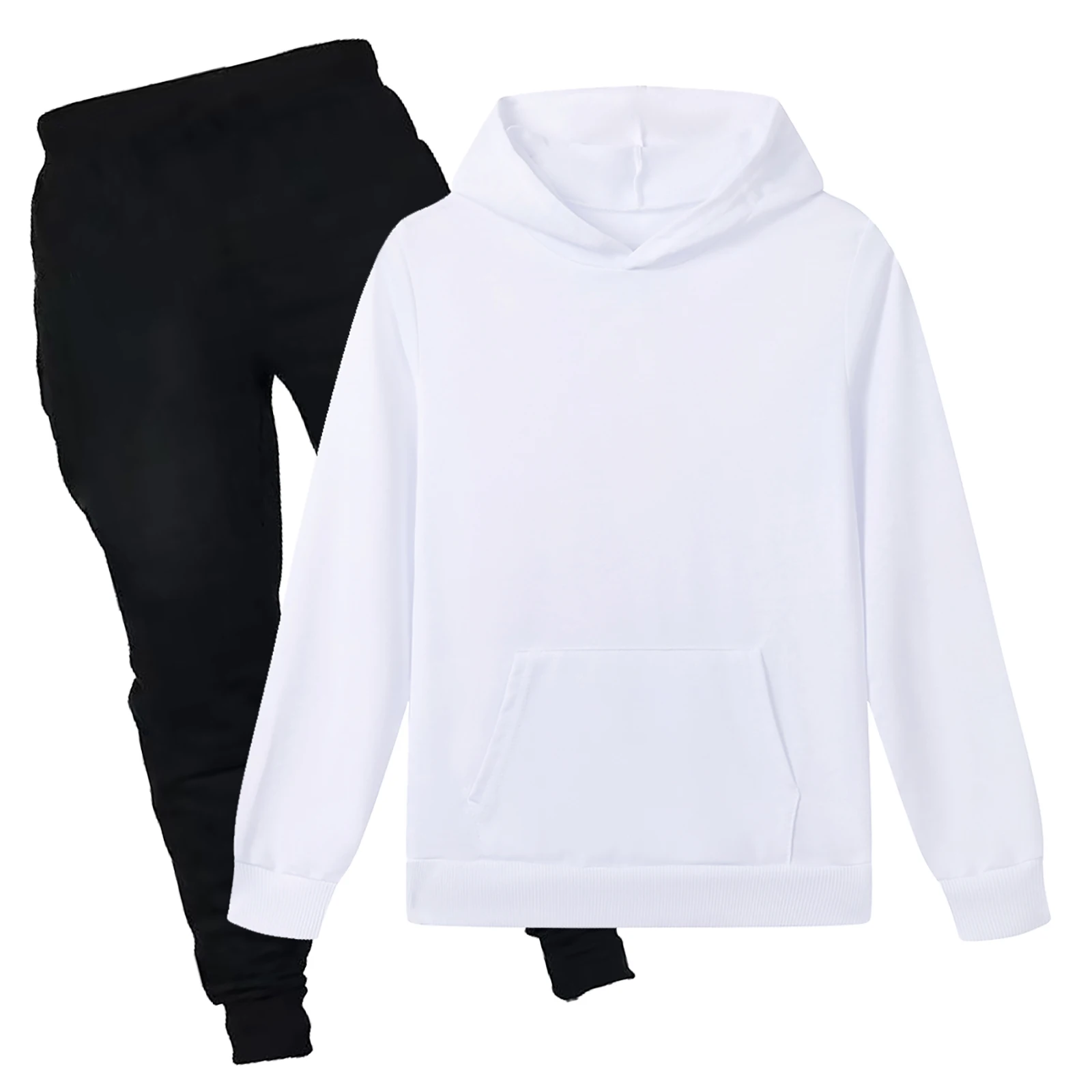 

Tracksuit Sweatshirts Suits Children Hoodies Pullover Hooded &Pants Sets Girls Fall Streetwear Solid Color Loose Casual Outfits