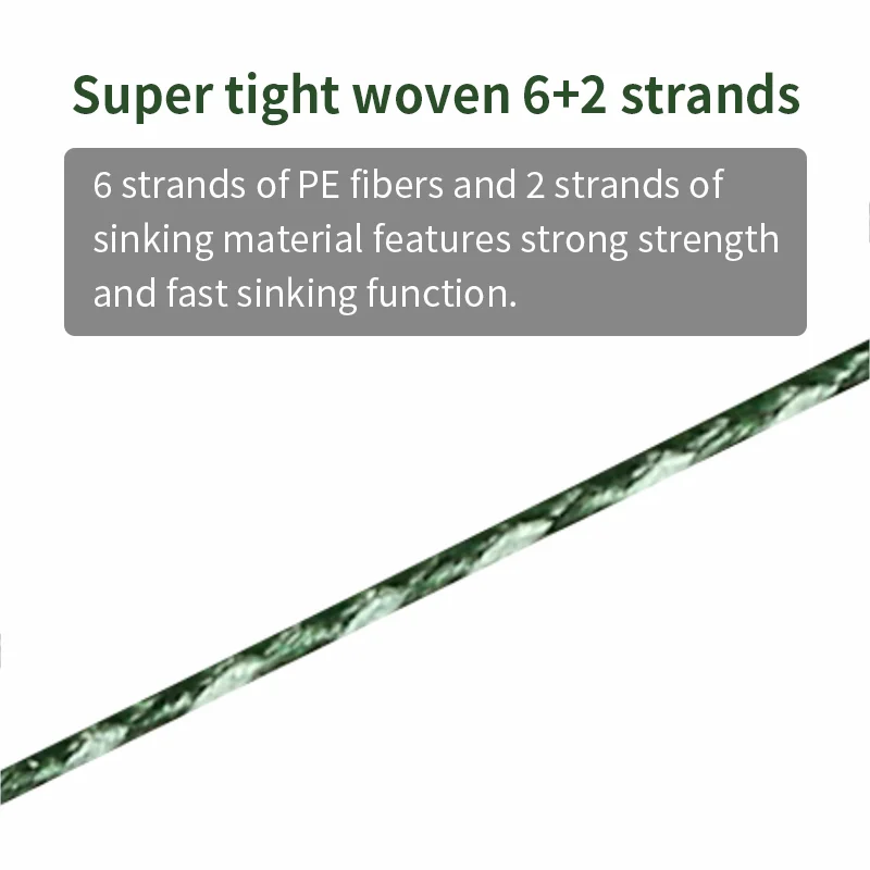 1pc 20m Carp Fishing Line Sinking Hooklink 25LB 30LB Camo Green Super Tightwoven 6+2 Strands For Carp Fishing Hair Rig Tackle