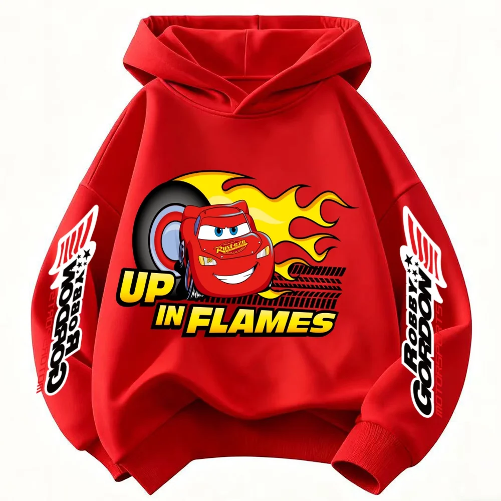 

Cool Car Lightning McQueen Print Children Hooded Sweatshirt Boy Girl Autumn Winter Daily Outdoor Vacation Casual Warm Sportswear