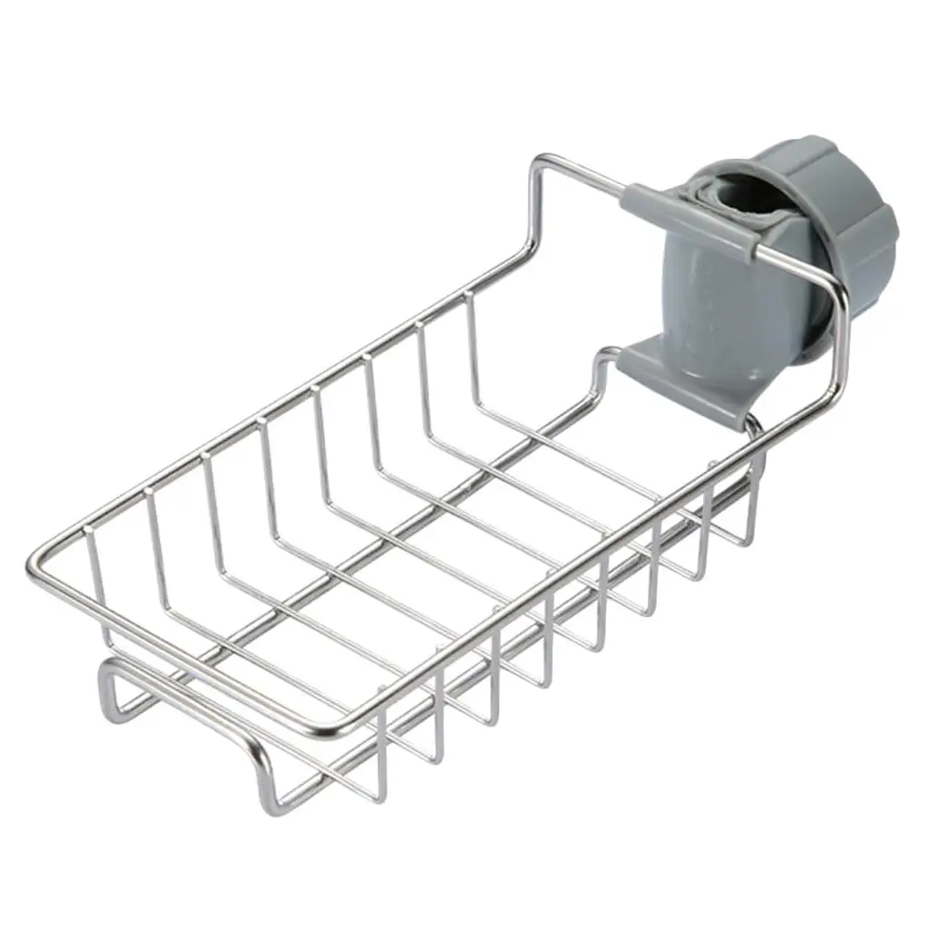 High Quality Stainless Steel Faucet Shelf Kitchen Sink Sponge Holder Organizer for Faucet Convenient Use