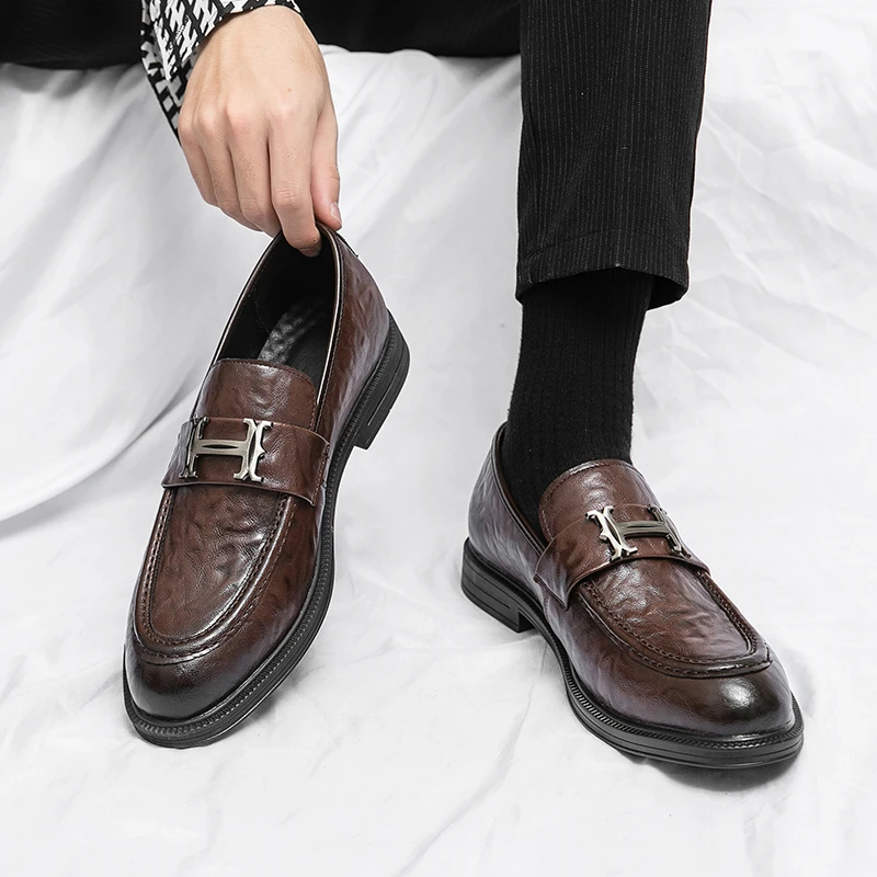 

Men Casual Loafers Suitable for Spring and Autumn Middle-aged High-end Height Increasing Gentlemanly and Fashionable Shoes