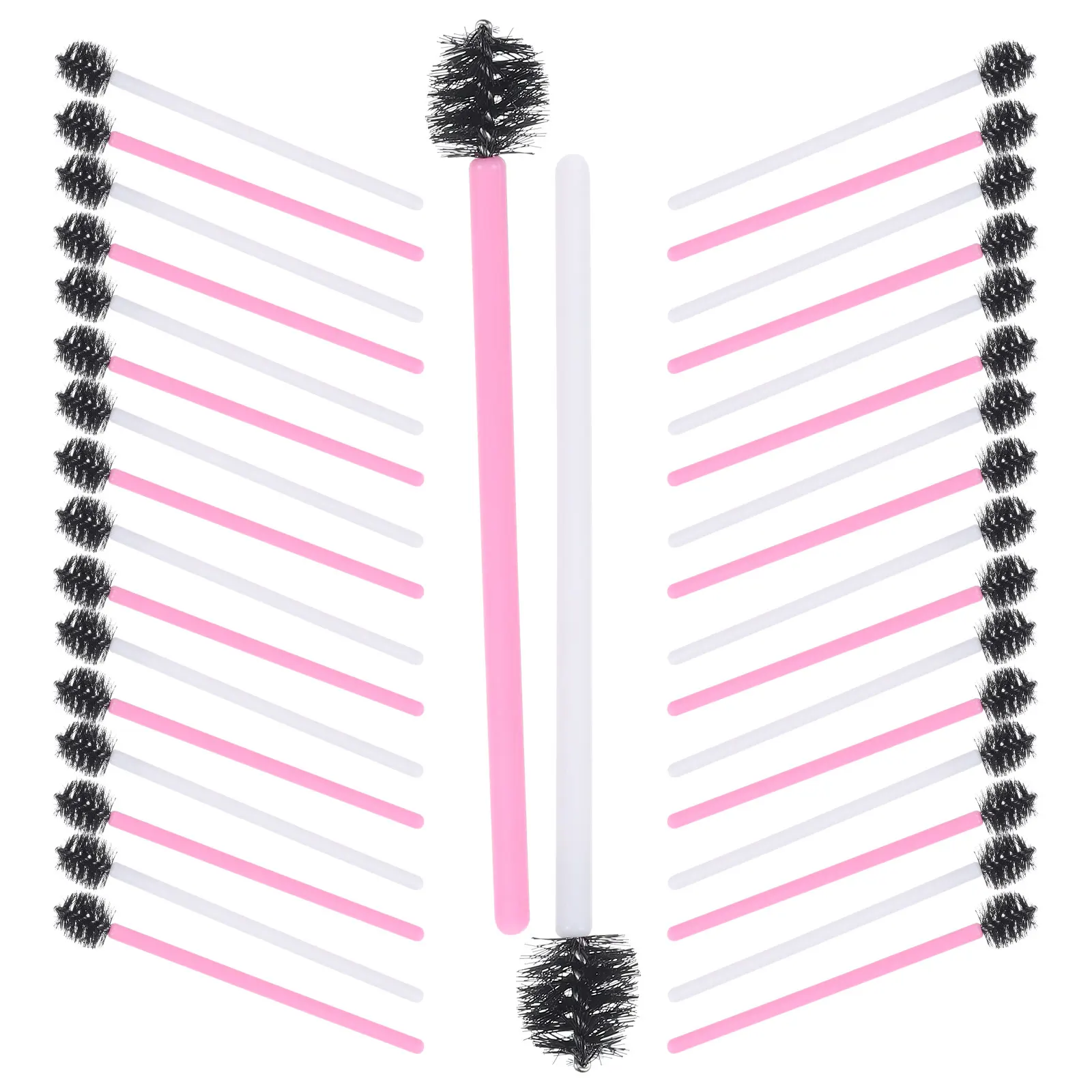 100 stuks oogmake-up wimperborstel make-upborstels voor ogen appelvorm wenkbrauw nylon