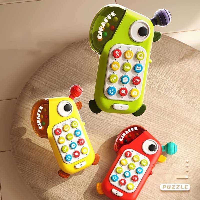 New Children With Light Music Dinosaur Simulation Early Education Cell Phone Toys Cartoon Learning Story Machine Puzzle Toys