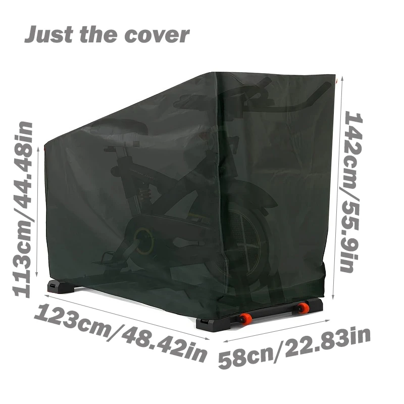 1PC Indoor Fitness Stationary Bike Cover Solid Color Simple Style Durable Fabric Fitness Equipment Dust Protective Cover