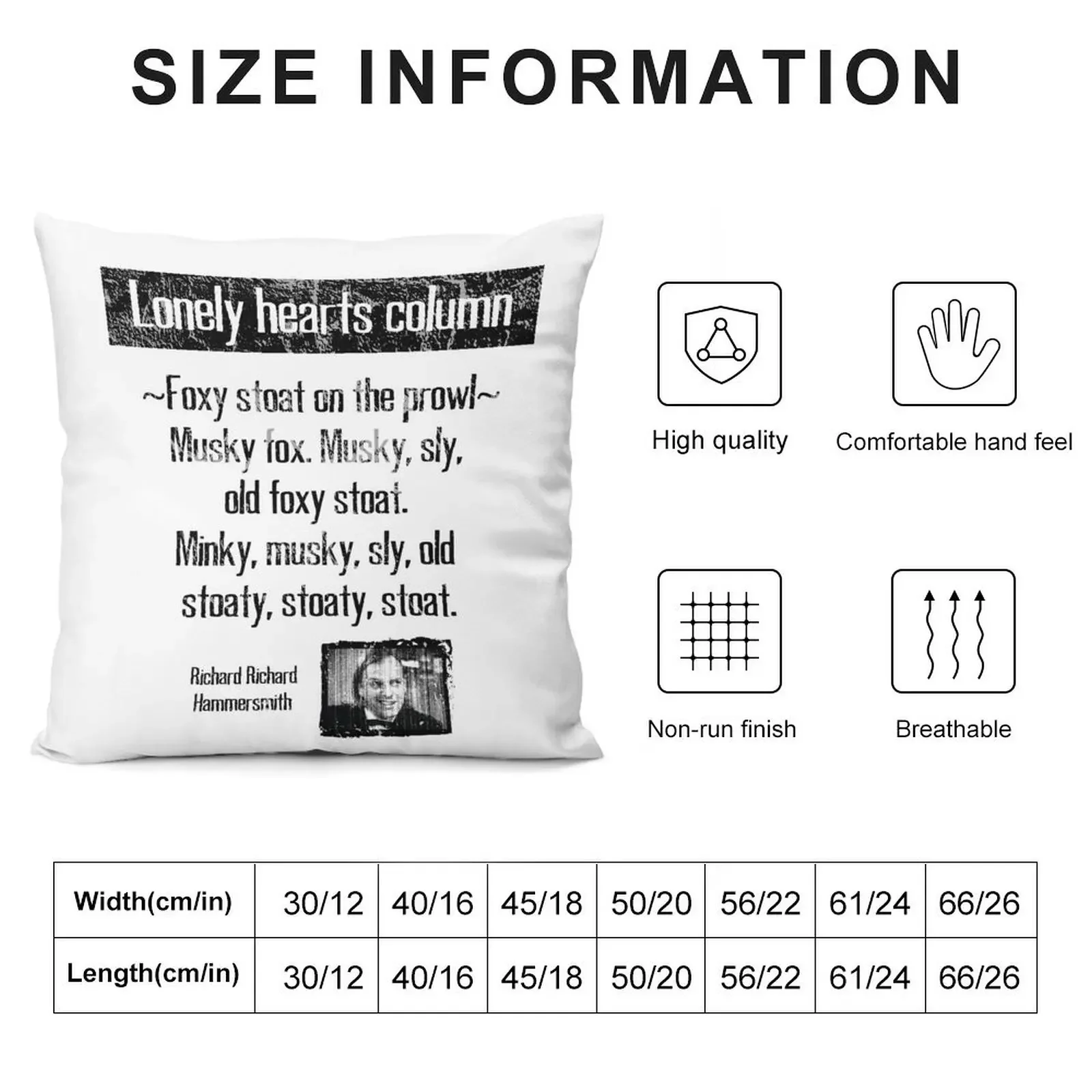 Bottom - lonely hearts column - foxy stoat Throw Pillow luxury sofa pillows Covers For Sofas pillow