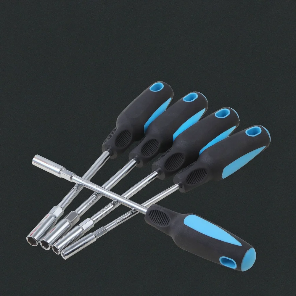 Universal Hex Nut Driver Socket Tool For Zhuangong Extended Spanner Manual Hardware Repair Chrome Plated Steel Device