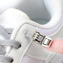 Elastic laces Sneakers Latex Rubber Band Magnetic Buckle Flat Sports Laces without tying Kid and Adults are Available Shoelaces