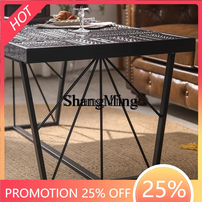 

FG retro solid wood coffee table living room modern home wrought medieval furniture bed and breakfast coffee table tea table