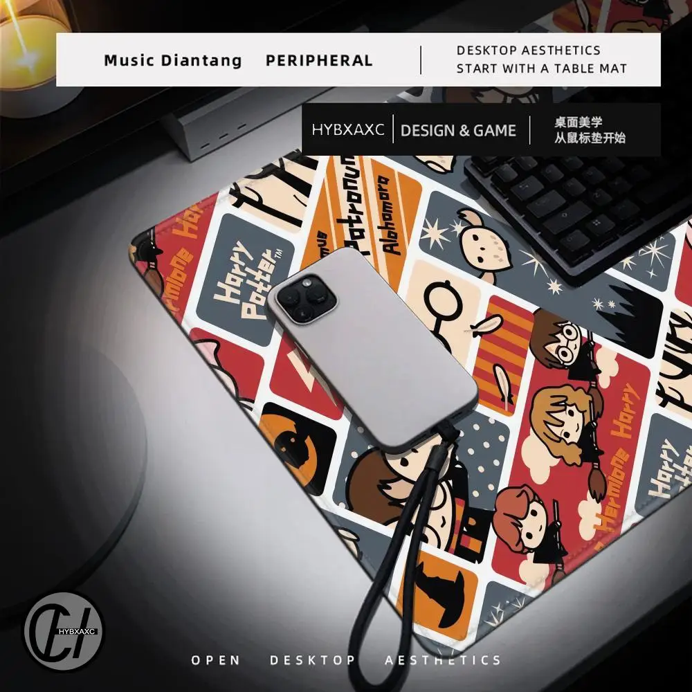Wand-P-potters Ring Mousepad HD Printing Computer Gamers Locking Edge Non-slip Mouse Pad XXL90x40cm-Harrys Keyboard PC Desk Pad