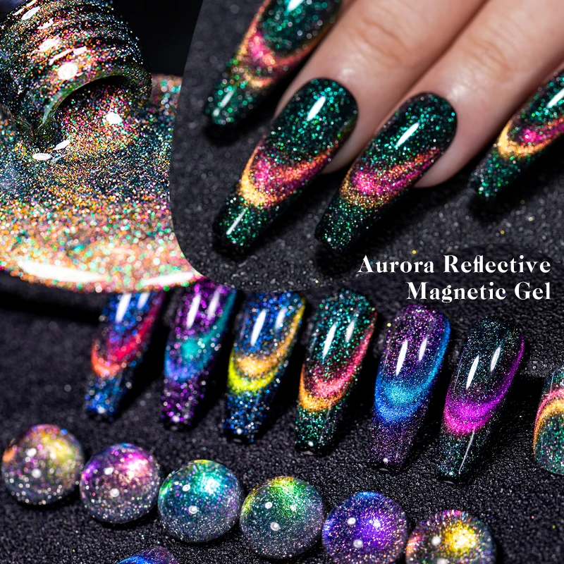 MTSSII 7ml Reflective Glitter Magnetic Gel Ultra Pigmented Dreamcolor Series Semi Permanent UV DIY Nail Art Manicure Supplies