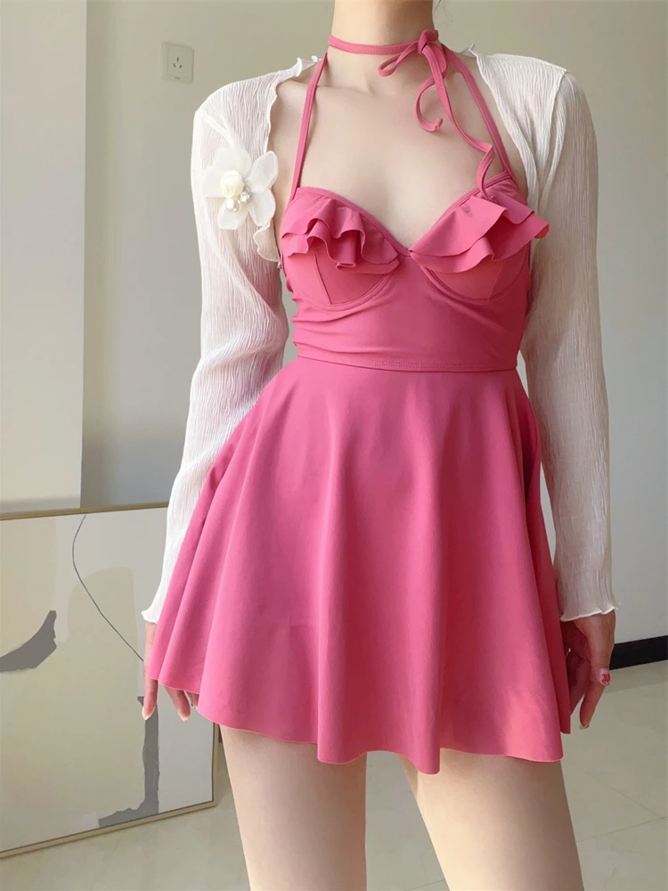 

Женский слитный купальник Tagkita: сексуальный, с эффектом утяжки на талии, повседневный, с эффектом похудения, однотонный, в стиле юбки