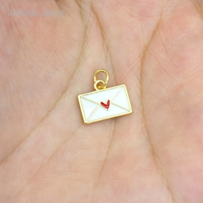 

2Pcs Gold Color Pendant Wholesale Metal Enamel Copper Gift For Her Jewelry Charms PM51795